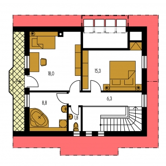 Floor plan of second floor - KLASSIK 111